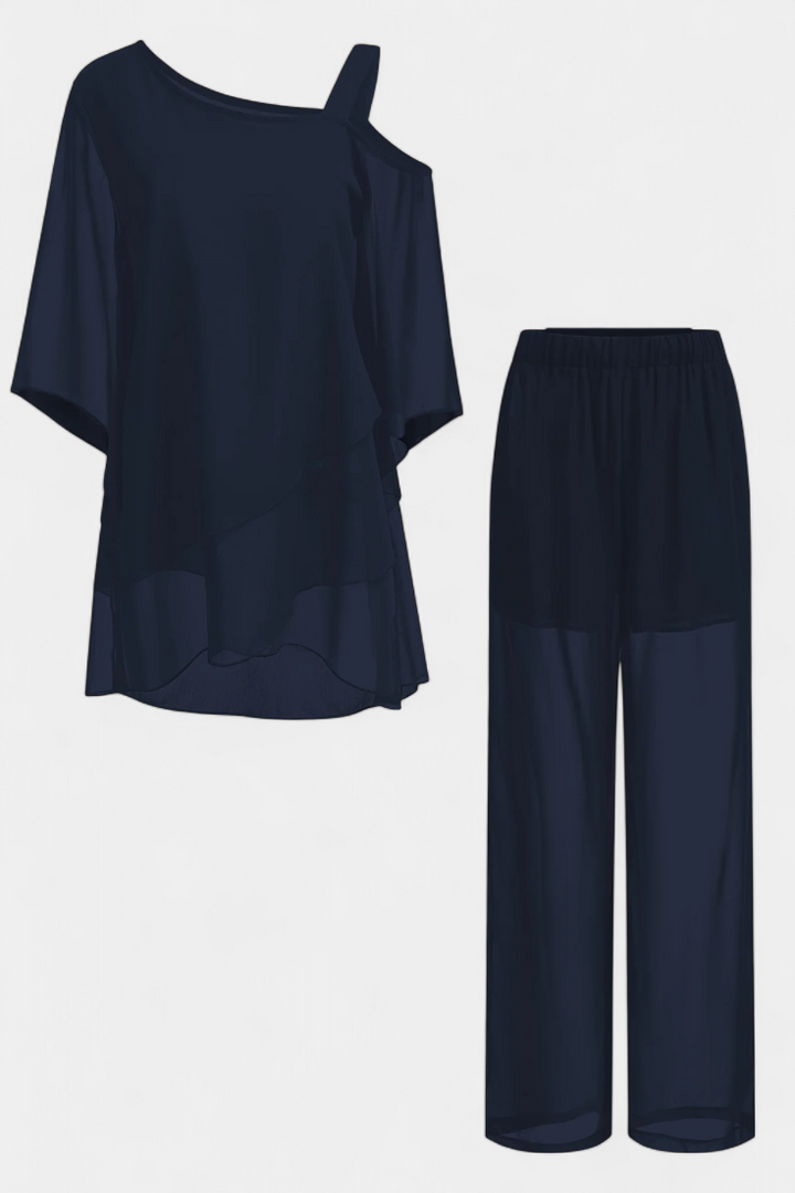 Flowy Off-Shoulder Two-Piece Simonetta Set