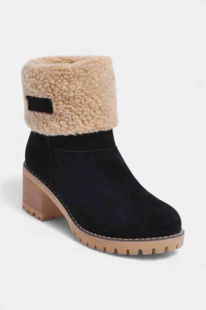 Francesca Virginia Faux Fur Block Heel Ankle Boots