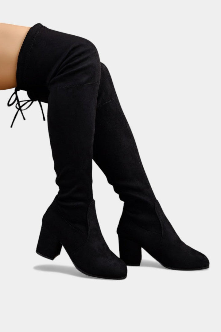 Ginevra Chunky-Heeled Thigh-High Boots