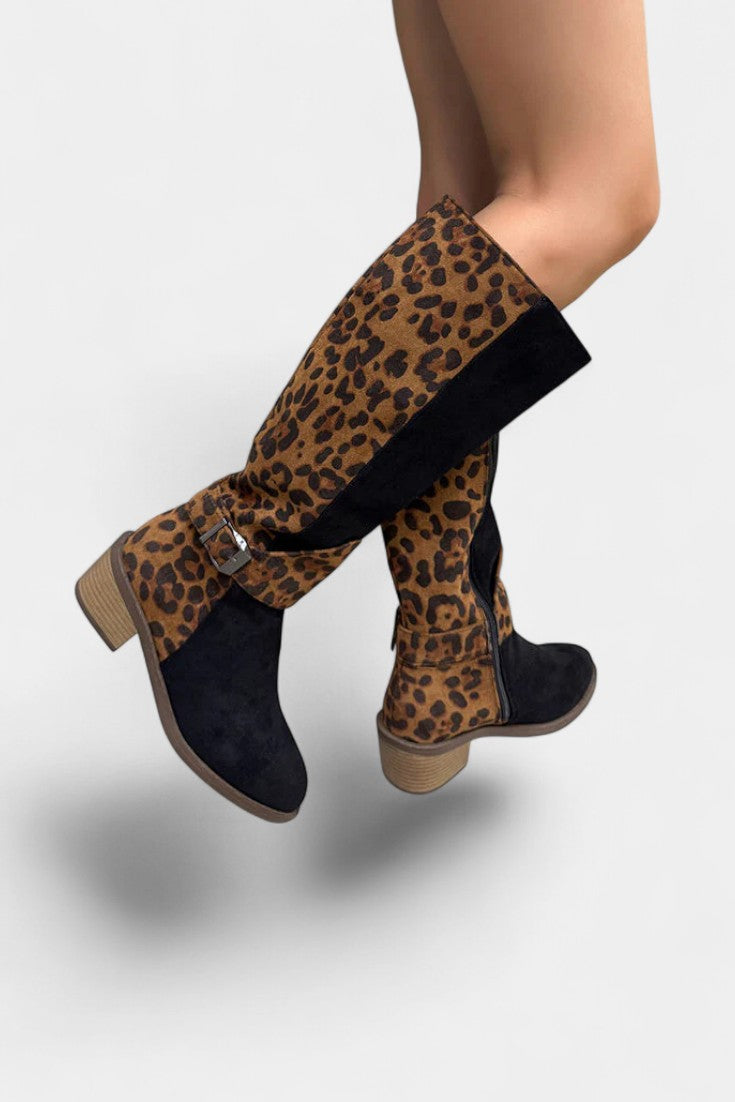 Flora Stylish and Cozy Leopard Print Boots
