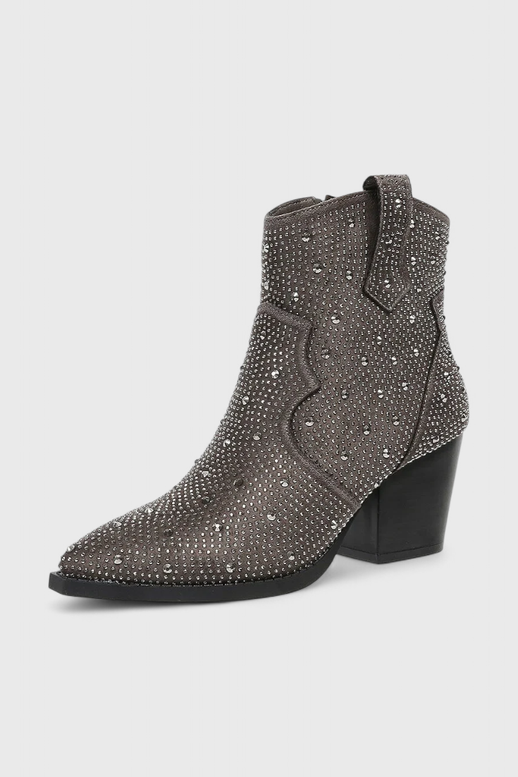 Daniela Zippered Patchwork Boots with Durable Sole
