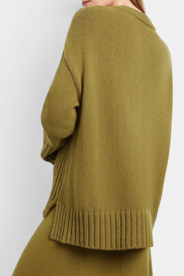 Gelsomina High Neck Sweater and Ribbed Maxi Skirt Set