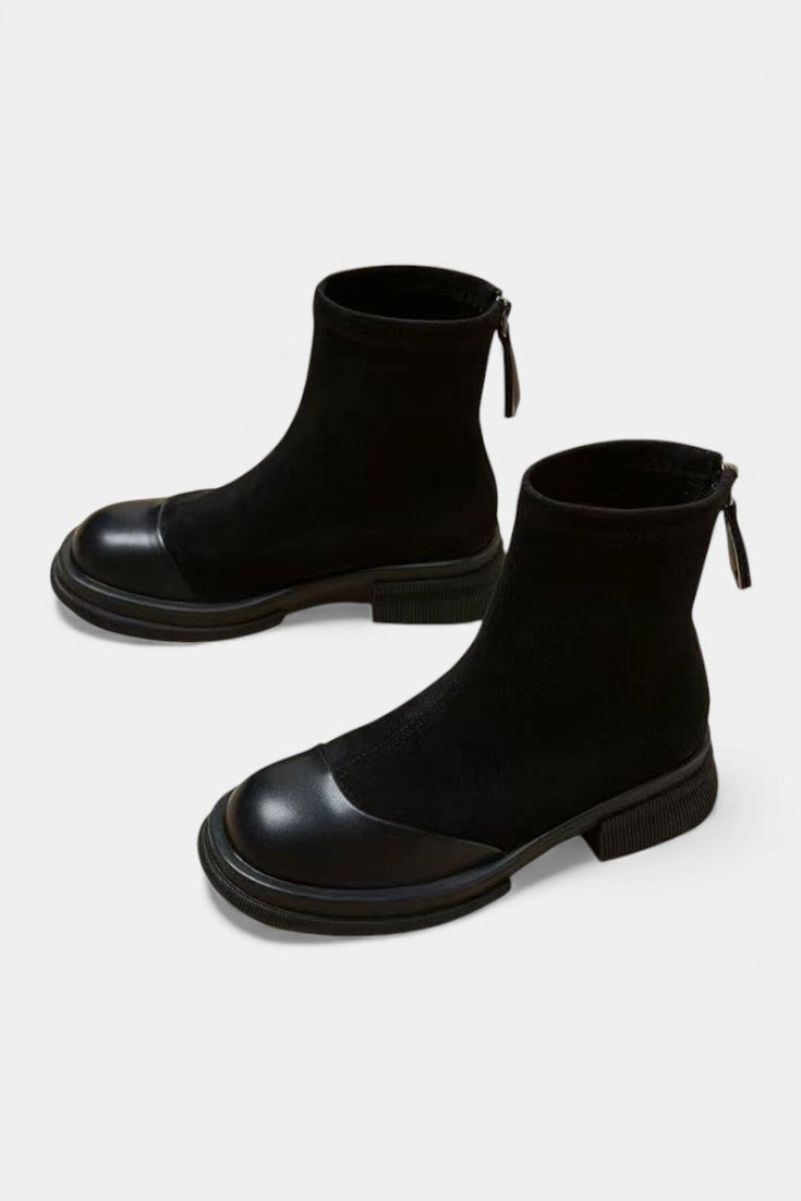 Sara Chunky Sole Ankle Boots with Buckle Accent