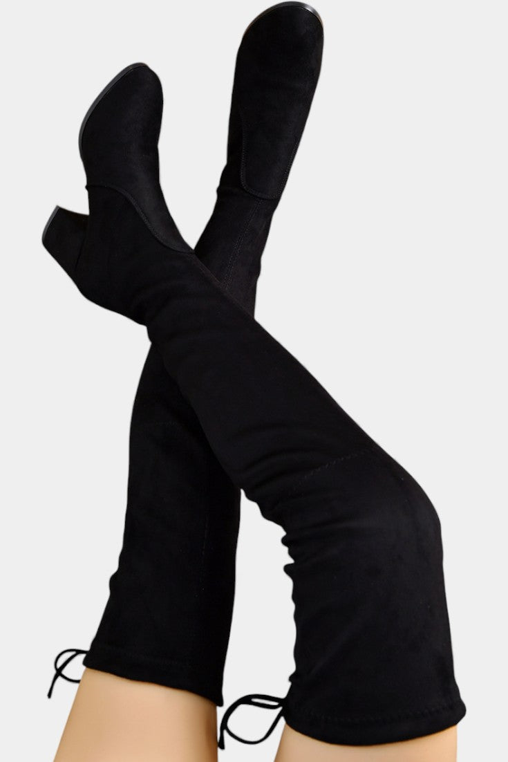 Ginevra Chunky-Heeled Thigh-High Boots