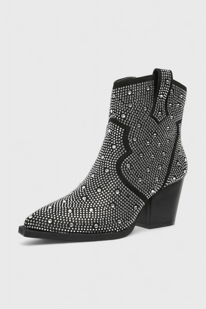 Daniela Zippered Patchwork Boots with Durable Sole