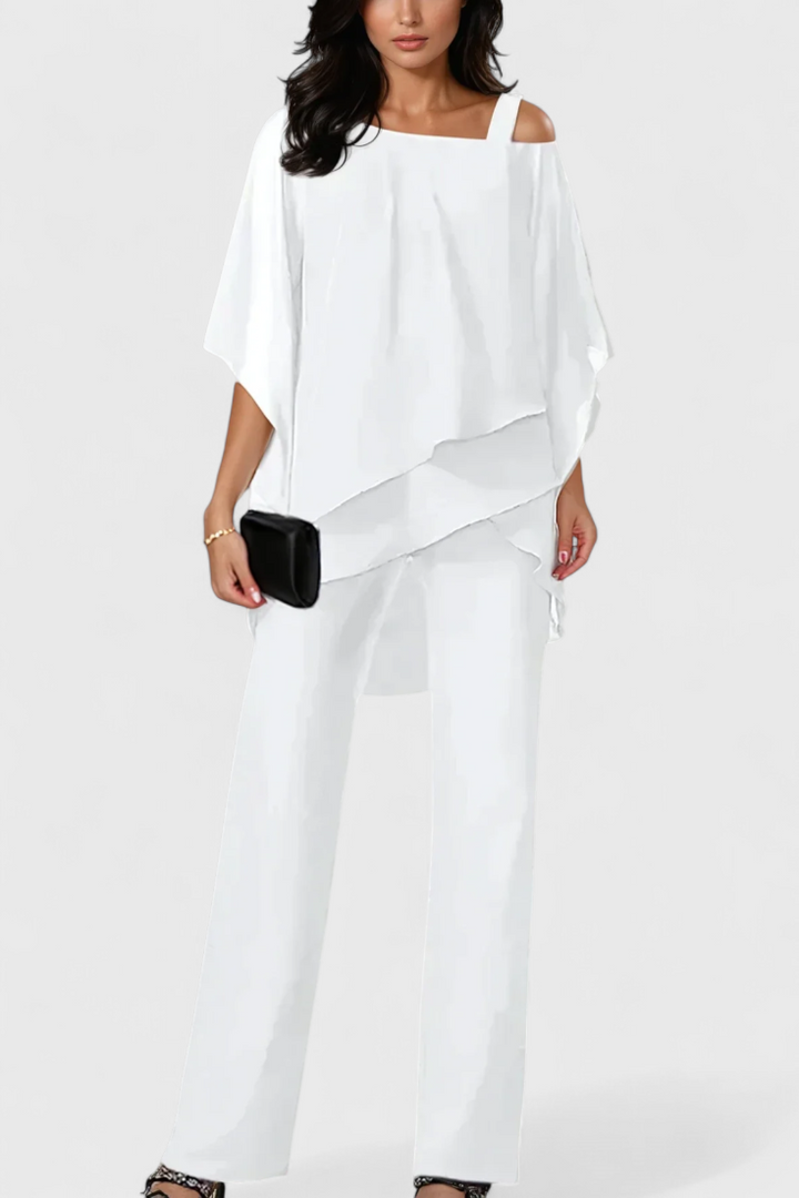 Flowy Off-Shoulder Two-Piece Simonetta Set