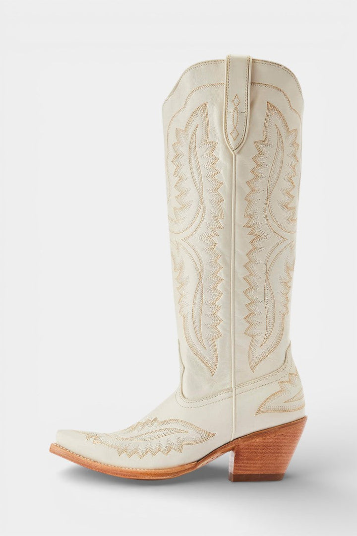 Gioia Retro Western Embroidered Pointed Toe Booties