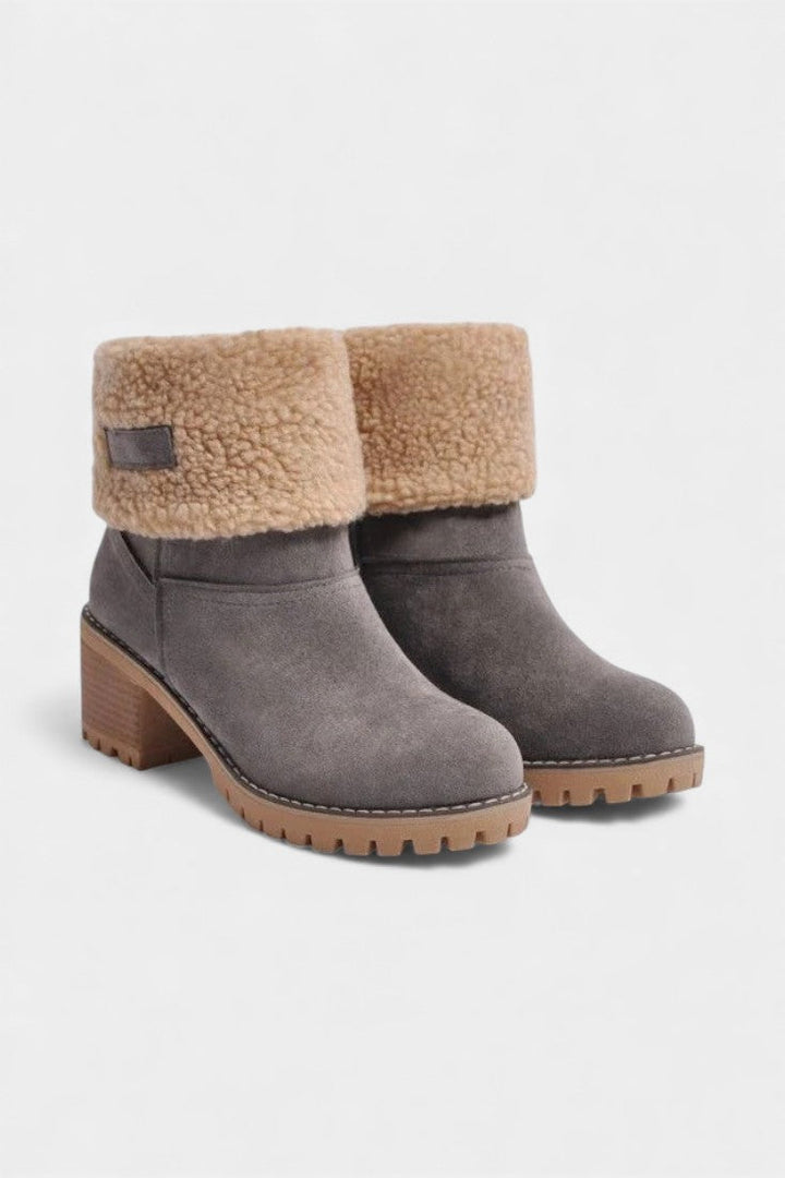 Francesca Virginia Faux Fur Block Heel Ankle Boots