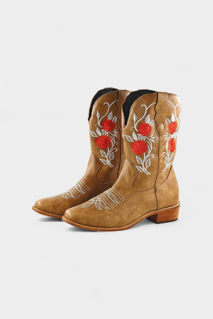 Pink Emma Embroidered Cowboy Boots