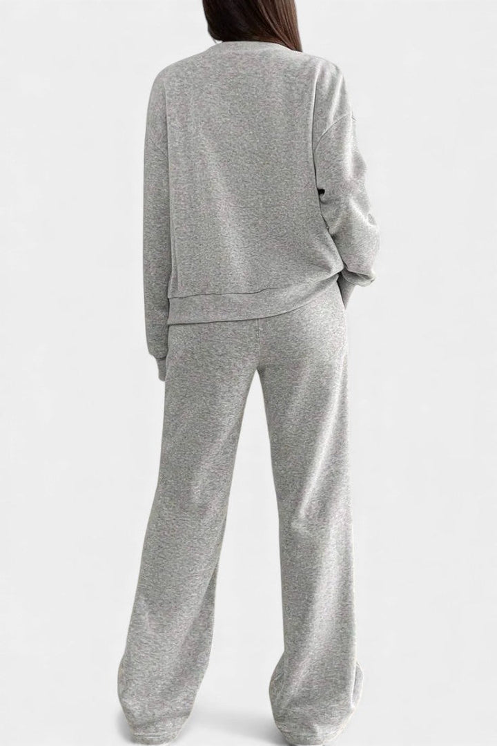 Emilia Cozy Cardigan Jacket & Wide-Leg Pants Set