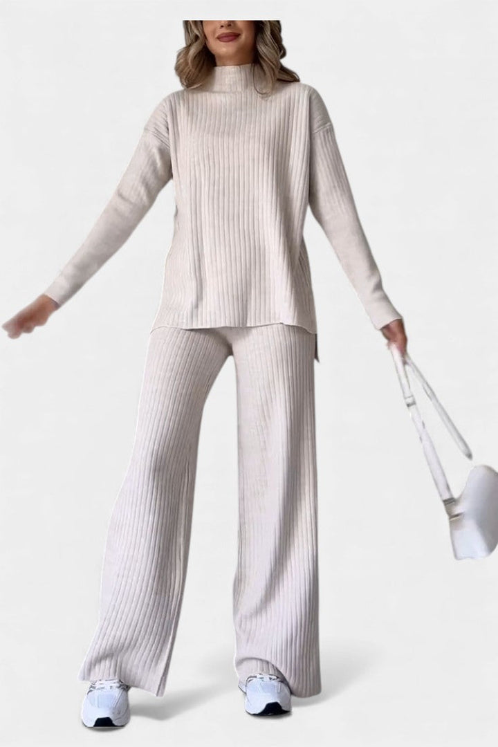 Concetta Stylish Casual Knit Set with Side Slit