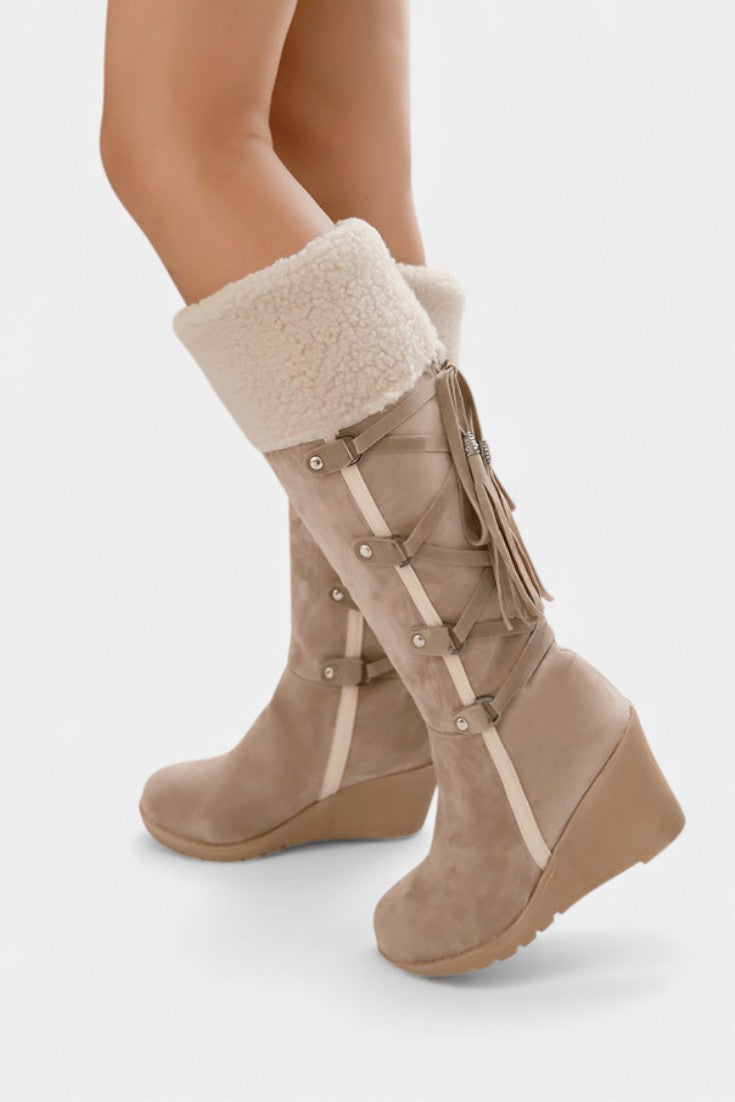 Gemma Wedge-Heeled Winter Boots with Cozy Fur Lining