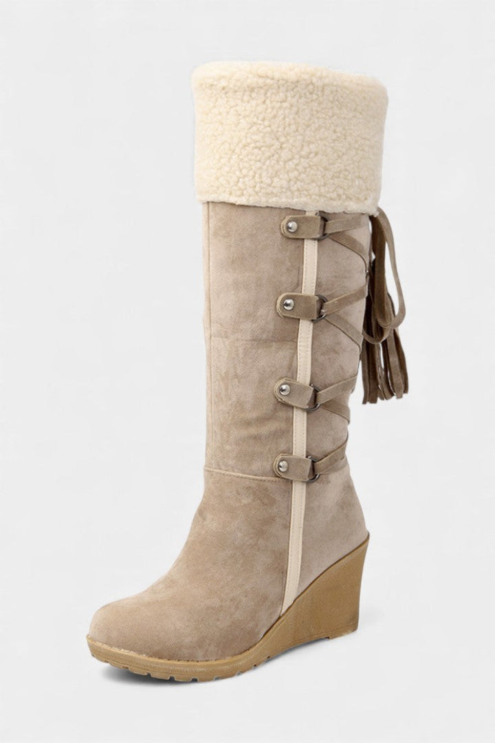 Gemma Wedge-Heeled Winter Boots with Cozy Fur Lining