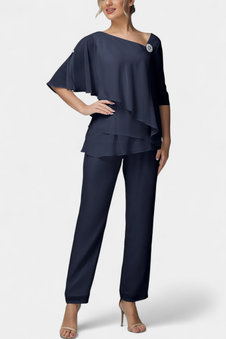 Liliana Sleeveless Top with High-Waisted Fluid Leg Pants Set