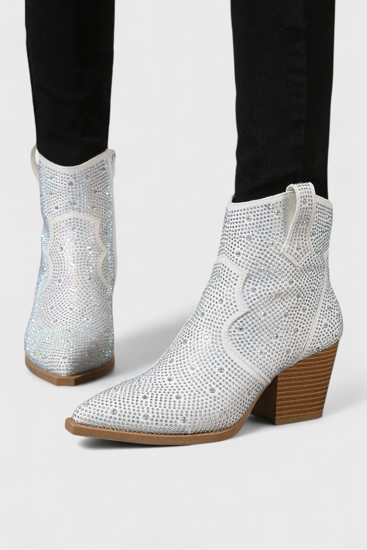 Daniela Zippered Patchwork Boots with Durable Sole