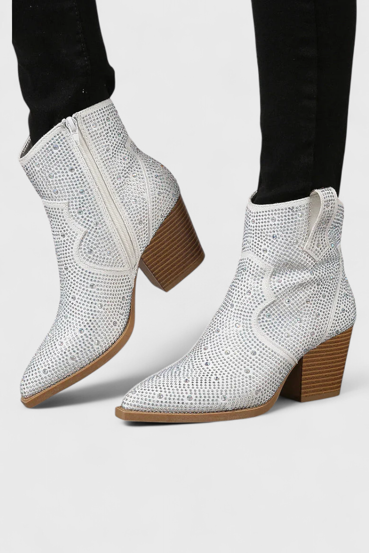 Daniela Zippered Patchwork Boots with Durable Sole
