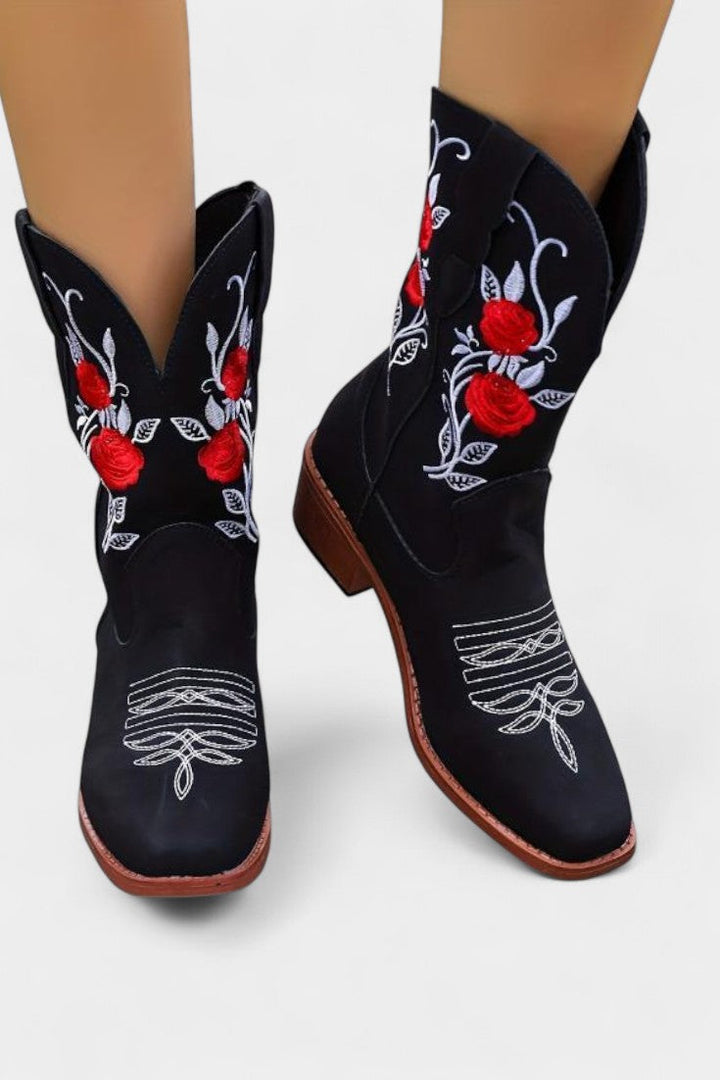 Pink Emma Embroidered Cowboy Boots