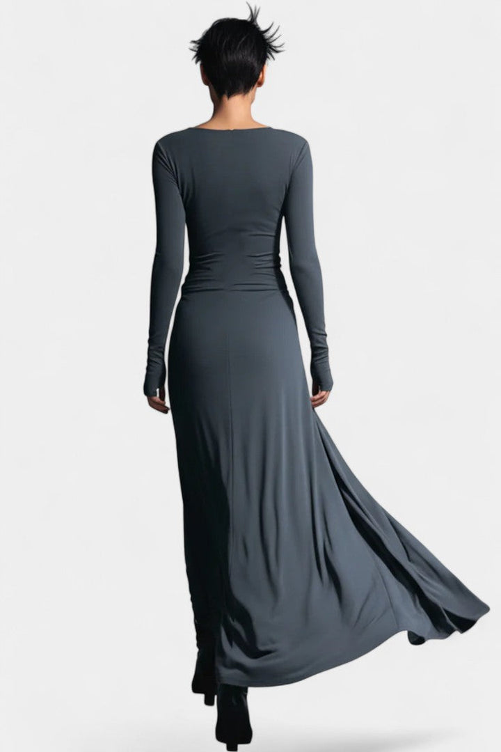 Gray Vera Long Wrap Dress