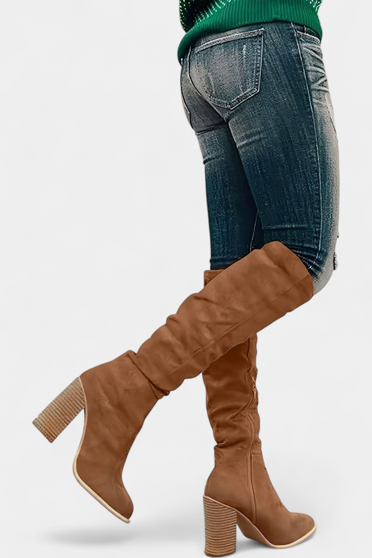 Fiorella Chunky Heeled Round Toe Boots