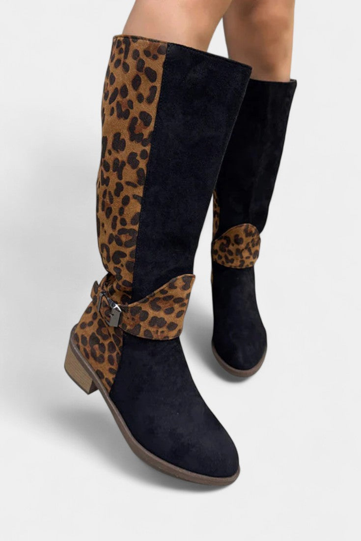 Flora Stylish and Cozy Leopard Print Boots