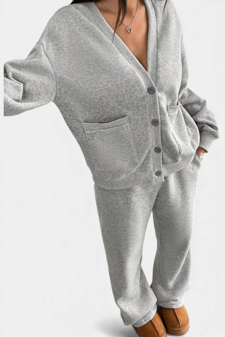 Emilia Relaxed Cardigan Jacket & Wide-Leg Pants Set
