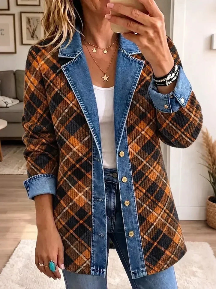 Susanna | Vintage Block-Print Denim Jacket
