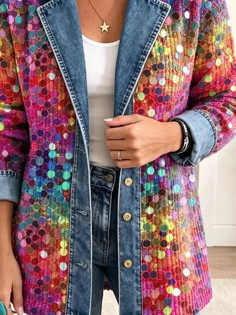 Ilenia | Sequin-Pattern Statement Jacket