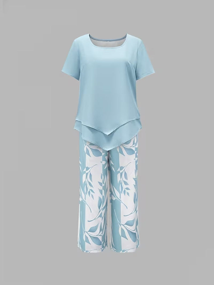 Antonina | Casual Leaf Print Two Piece Set