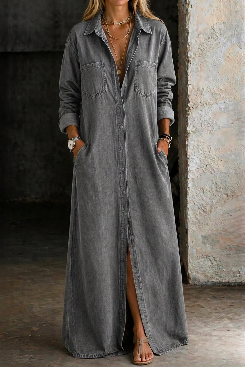 Valentina | Button-Front Denim Dress