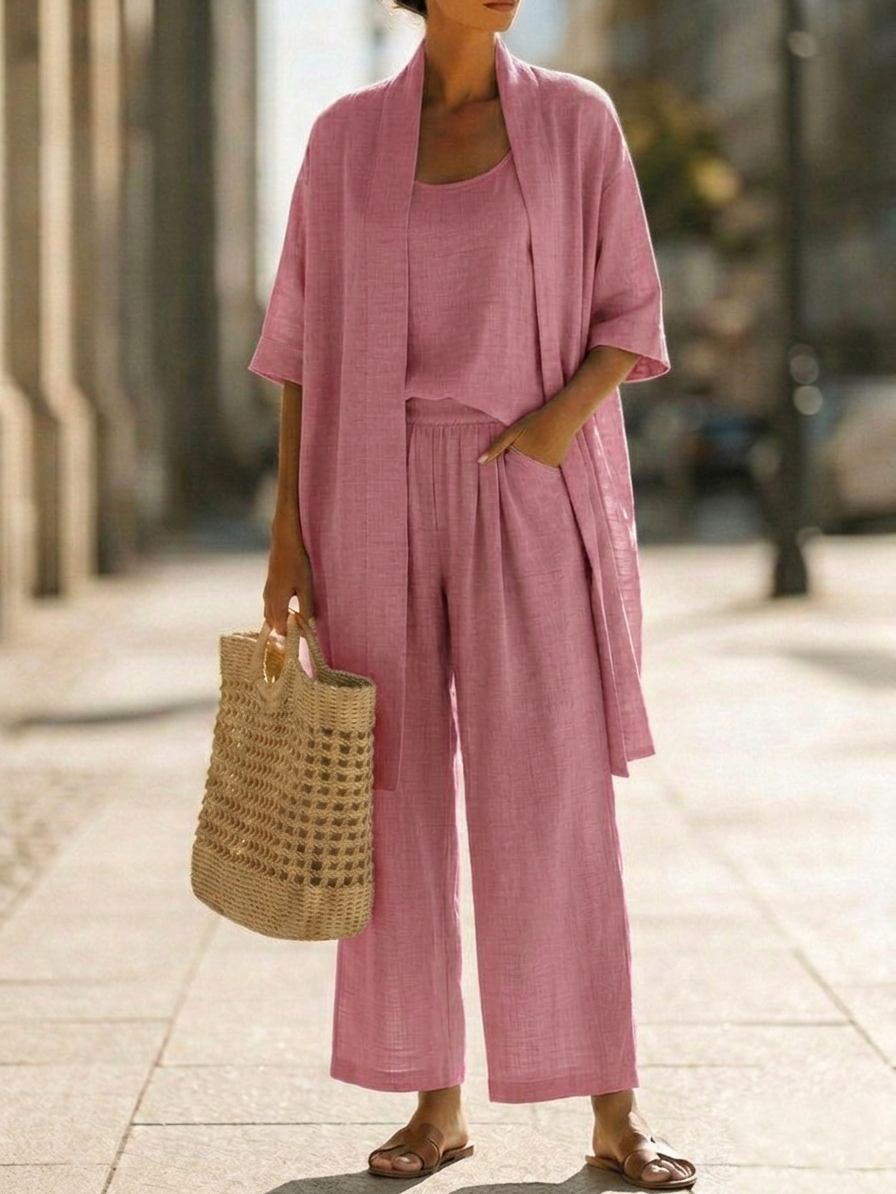 Alessia | Effortless Linen-Cotton Three-Piece Set
