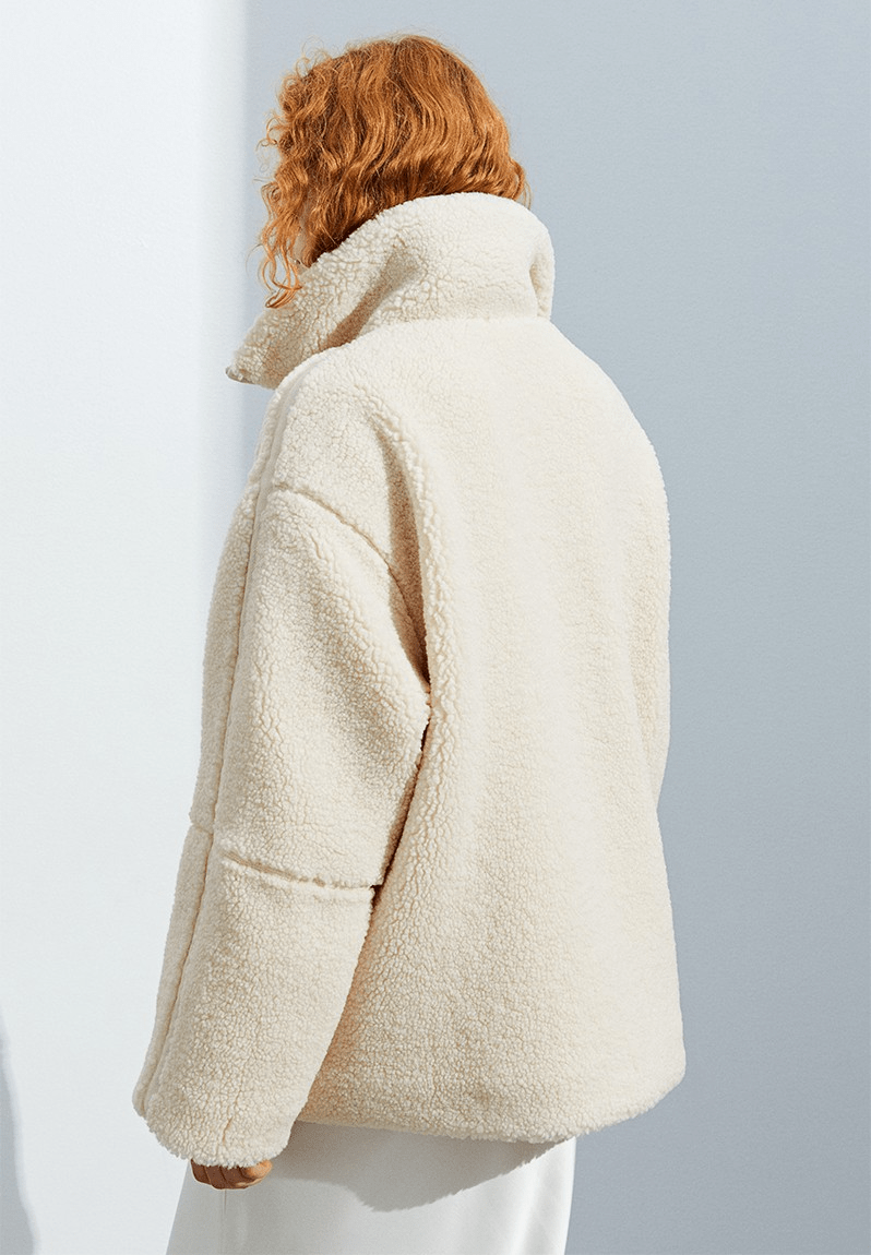 Francesca | Oversized Teddy Jacket with Stand Collar