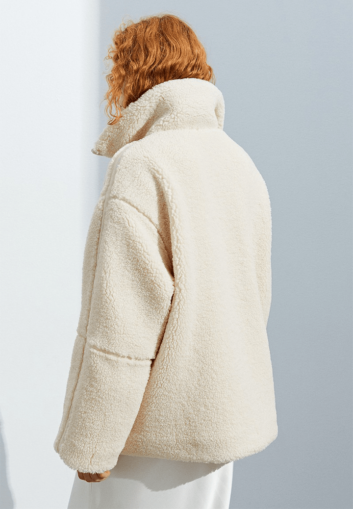 Francesca | Oversized Teddy Jacket with Stand Collar