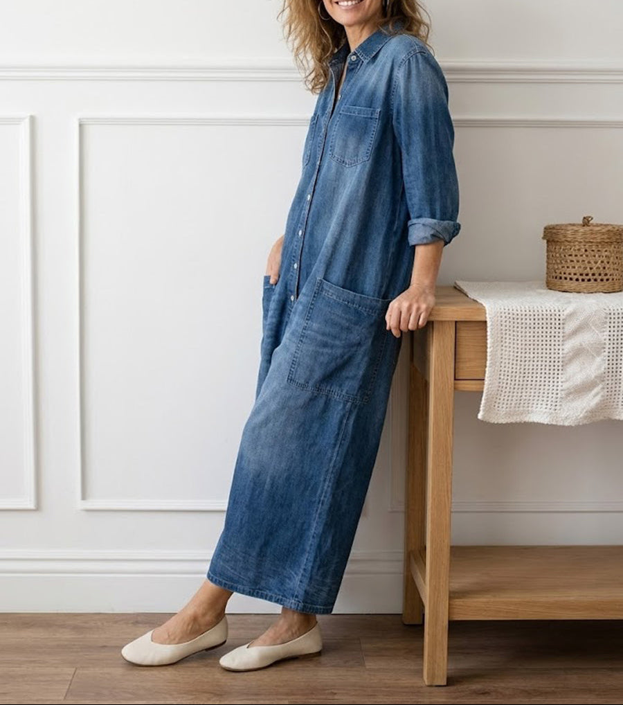 Stella | Cotton Denim Jumpsuit