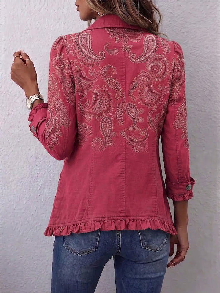 Fiammetta | Vintage Paisley Print Ruffled Jacket