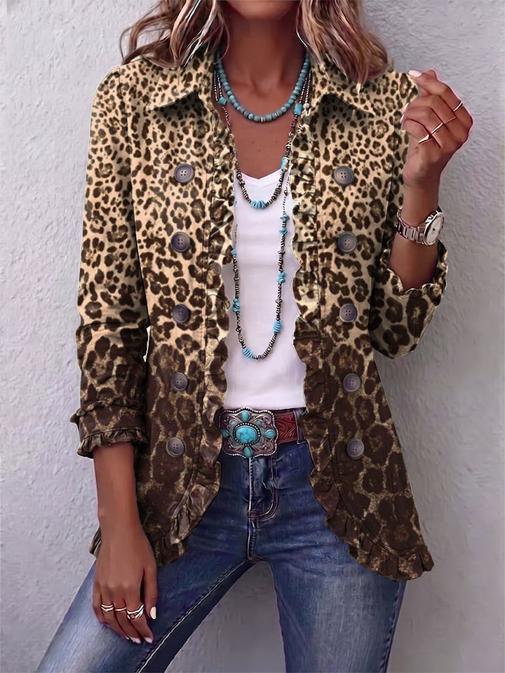 Benedetta | Leopard Print Ruffled Jacket