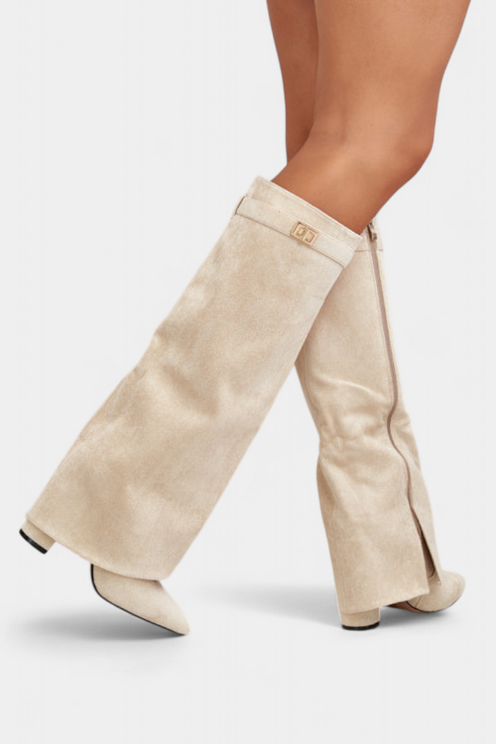 Chiara Knee-High Boots with Block Heel