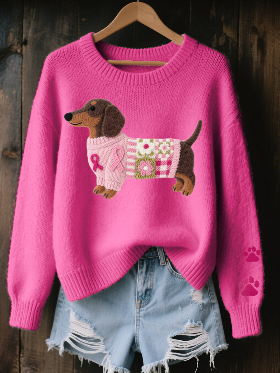 Gaia | Dachshund-Pattern Knit Sweater