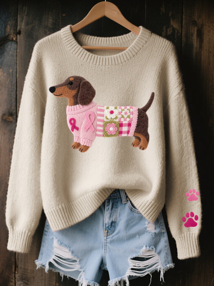 Gaia | Dachshund-Pattern Knit Sweater
