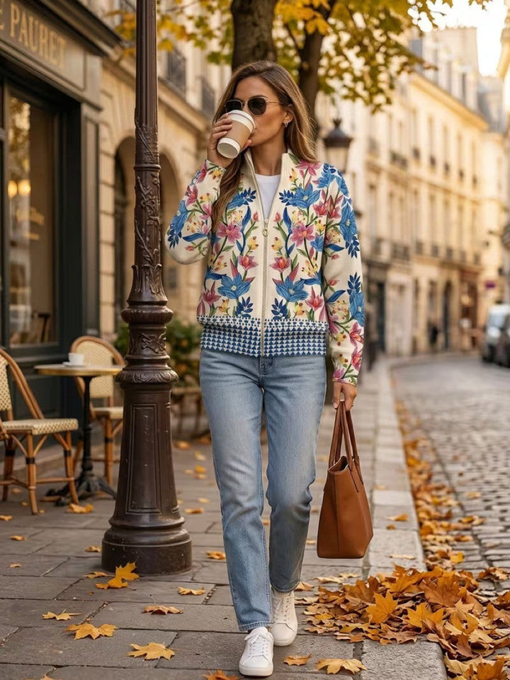 Lucrezia | Garden Floral Zip Cardigan