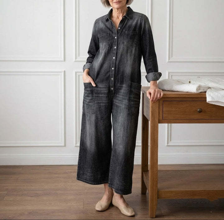 Stella | Cotton Denim Jumpsuit