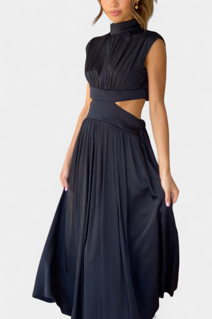 Marina High Neck Top and Flowing Skirt with Side Slits